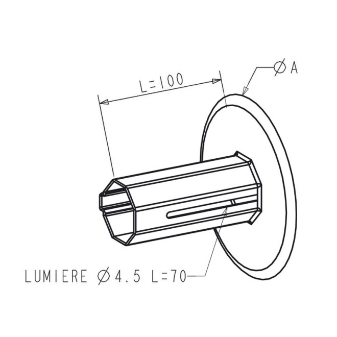 Flasque coulissant tube octo40 Diam. 130