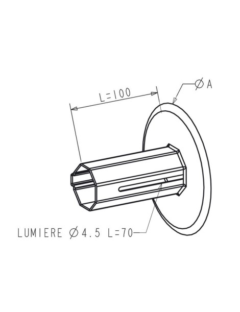 Flasque coulissant tube octo40 Diam. 130