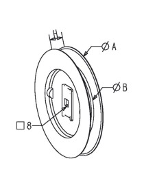 Poulie à Clef Sangle 12mm Diam.130
