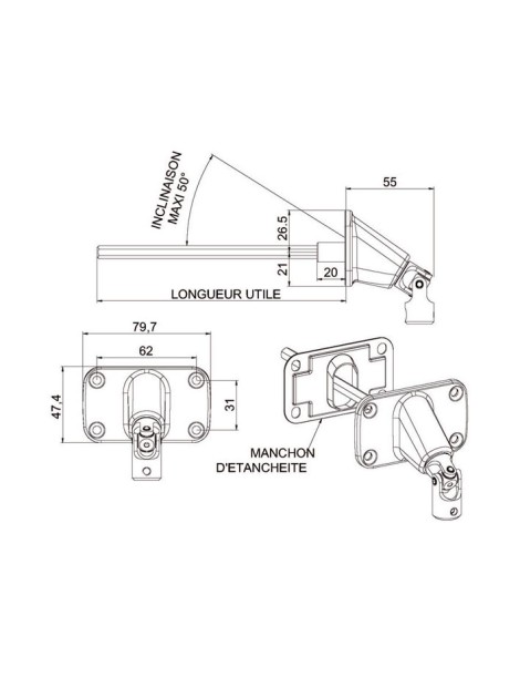 Sortie Double cardan horizontale large 6P7