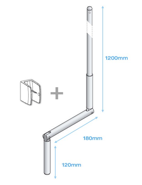 manivelle volet roulant 1,2 mètre blanc