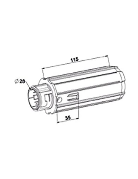 Embout Escamotable ZF 54 - Crabot 27 femelle - porte roulement Ø28