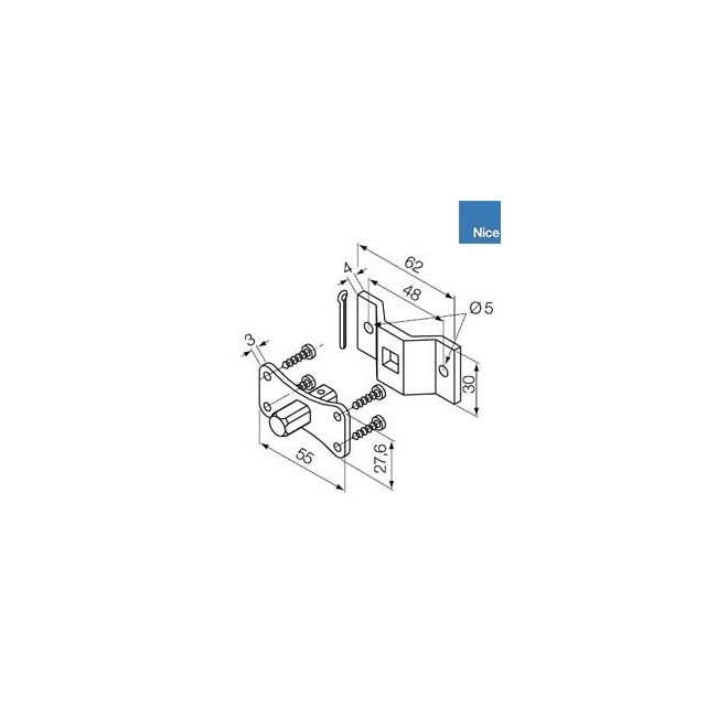 Support Nice moteur ERA M - Maxi. 30Nm Support Nice moteur ERA M - Maxi. 30Nm