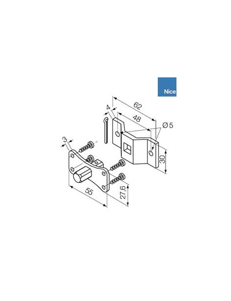 Support Nice moteur ERA M - Maxi. 30Nm