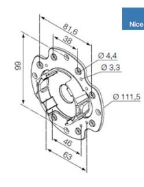 Support compact NICE pour moteur ERA M