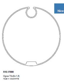Roue et couronne Ogive 70 pour moteur Nice