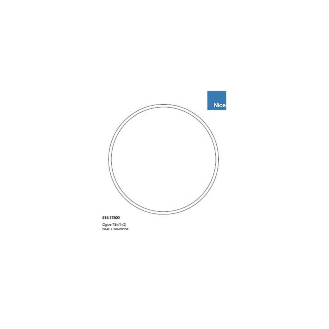 Roue et couronne Ogive 78 pour moteur Nice Roue et couronne Ogive 78 pour moteur Nice