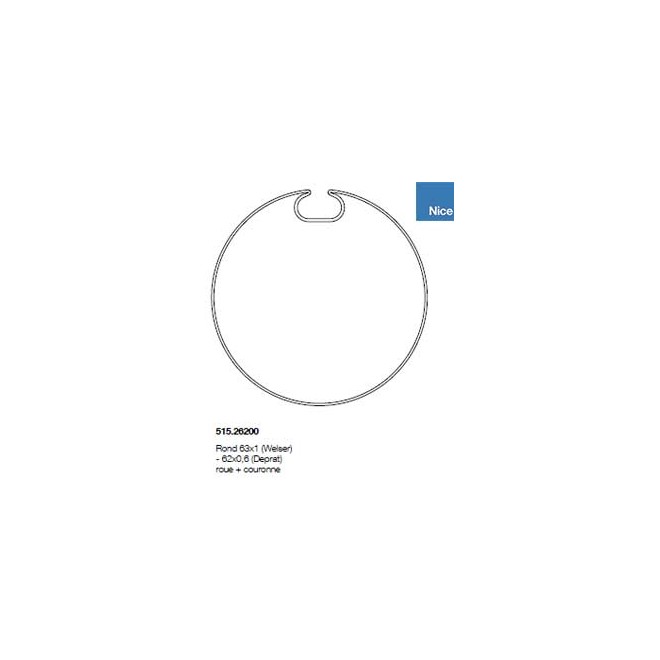 Roue et couronne Rond 63 pour moteur Nice Roue et couronne Rond 63 pour moteur Nice