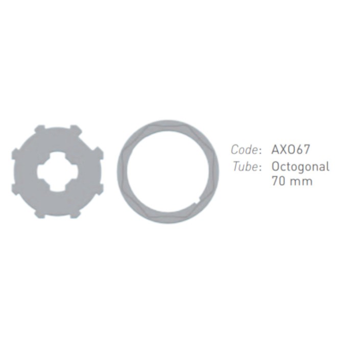 adaptations moteur Gaposa Ø60 - Tube octogonal 70 adaptations moteur Gaposa Ø60 - Tube octogonal 70