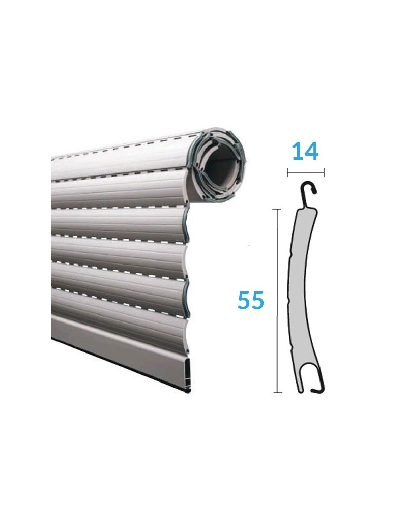 Tablier Aluminium Grande lames 55mm x 14mm