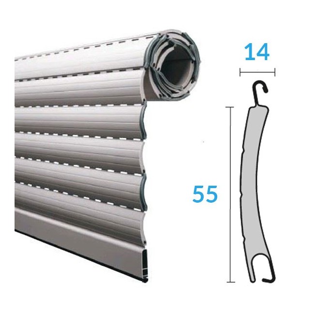 Tablier Aluminium Grande lames 55mm x 14mm
