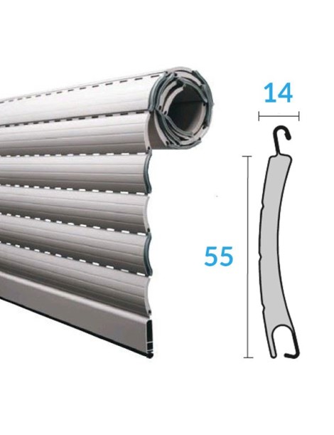 Tablier Aluminium Grande lames 55mm x 14mm