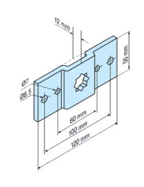 Support étoile pour carré de 16mm - Gamme L Becker