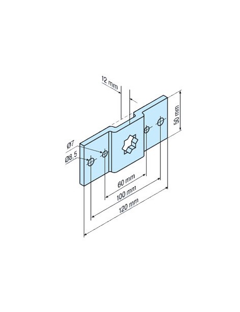 Support étoile pour carré de 16mm - Gamme L Becker