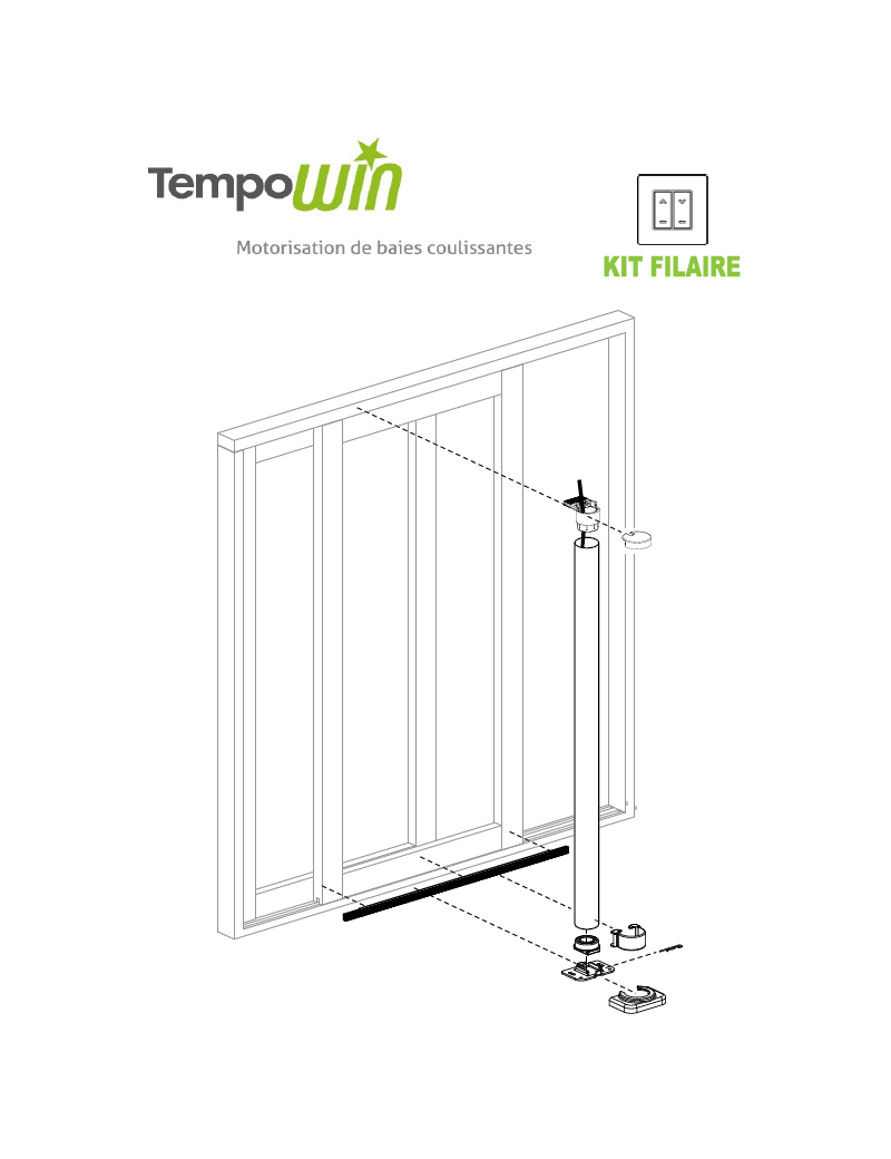 Kit motorisation Baie Deprat Tempo Win Filaire 2400 BRUT