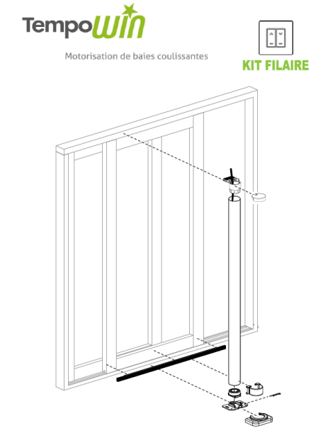 Kit motorisation Baie Deprat Tempo Win Filaire 2400 BRUT