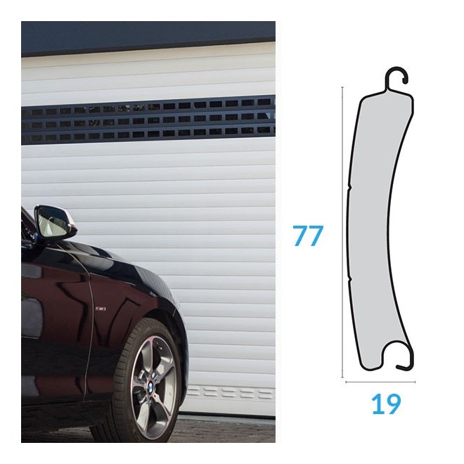 Tablier porte de garage - Lames 77mm x 19mm