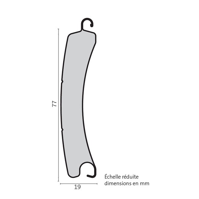 Lame 77mm Aluminium pour porte de garage enroulable