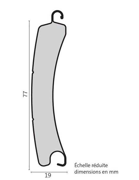 Lame 77mm Aluminium pour porte de garage enroulable