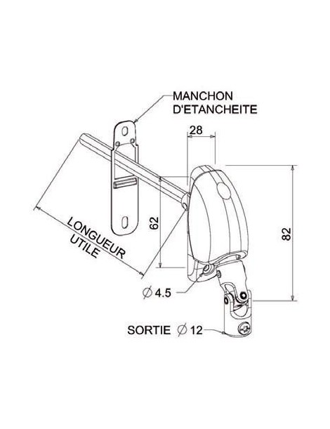 Renvoi à 120° carré de 6mm