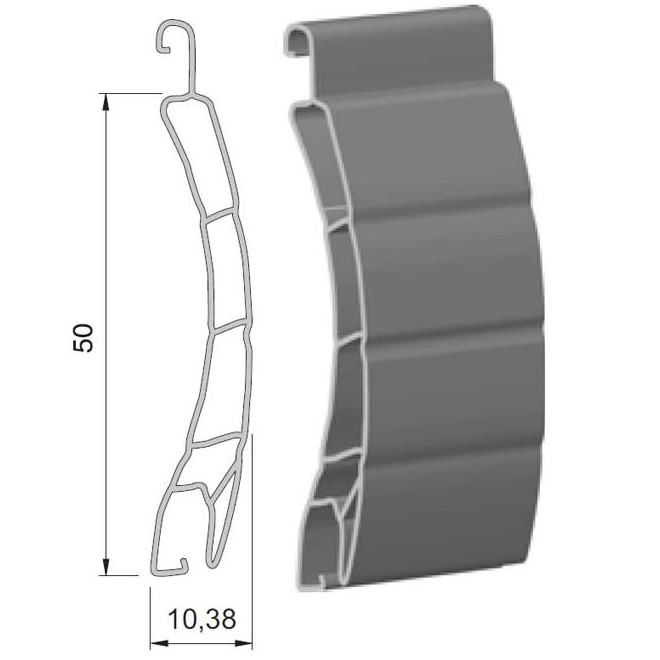 Lame 50mm PVC Blanc 190cm de long
