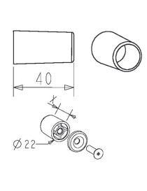 Butée de lame finale 40mm Grise
