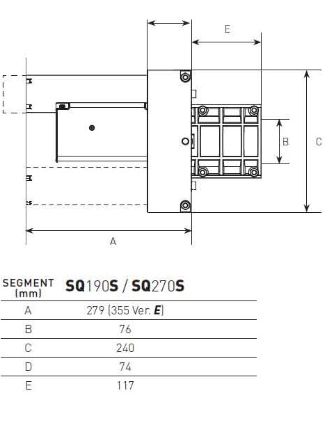 Moteur Gaposa SPLIT SQ1909SE Central roue 240mm - 190Nm