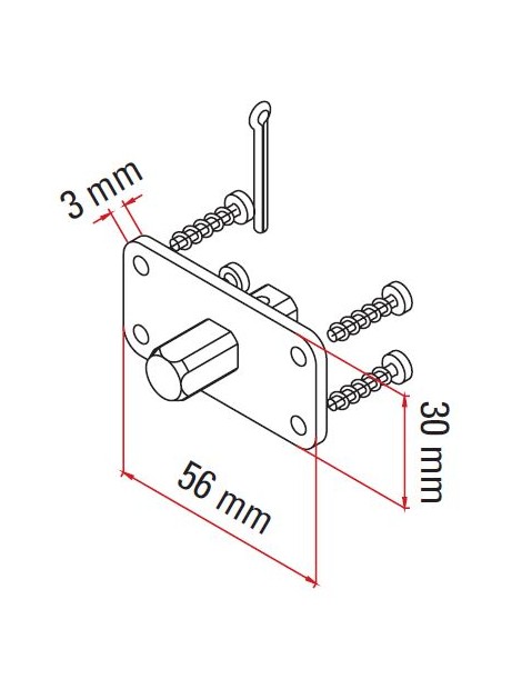 Support moteur Faac TM 45 axe carré 10 mm
