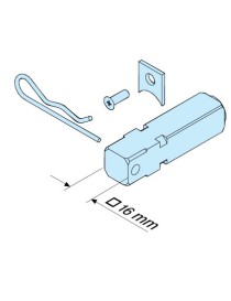 Carré de 16mm pour moteur Becker Ø60 - Type L44 -L120