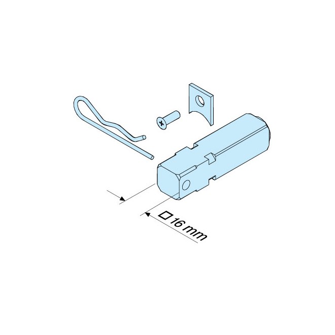 Carré de 16mm pour moteur Becker Ø60 - Type L44 -L120 Carré de 16mm pour moteur Becker Ø60 - Type L44 -L120