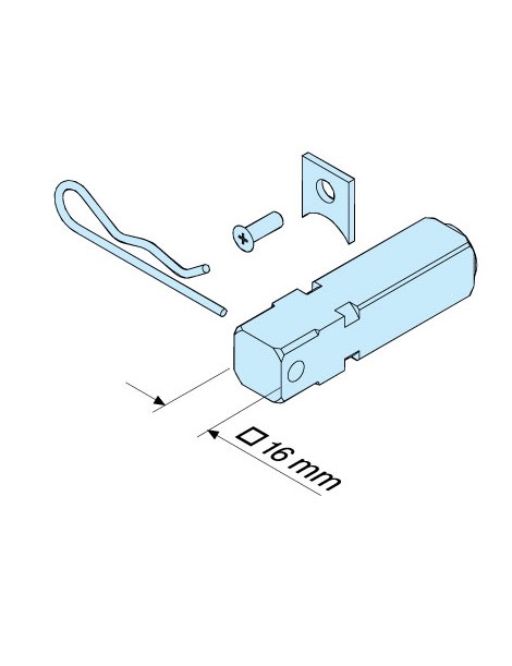 Carré de 16mm pour moteur Becker Ø60 - Type L44 -L120