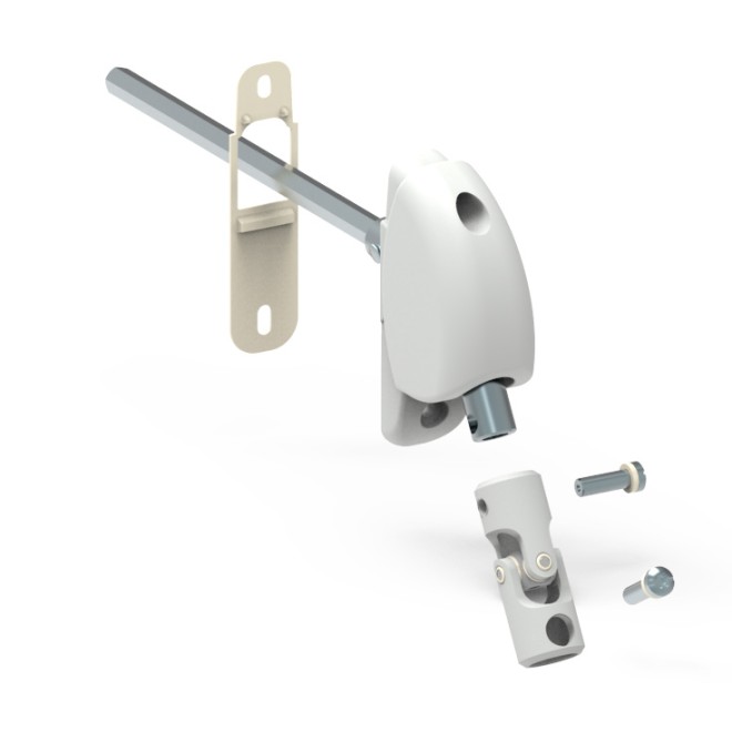 Sortie de caisson- renvoi 120° Embase étroite 6 pan de 7mm