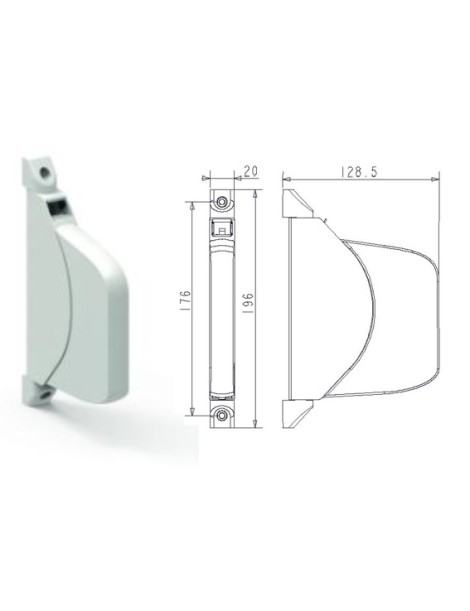 Enrouleur open carré  SA12 L5.00 blanc avec sangle