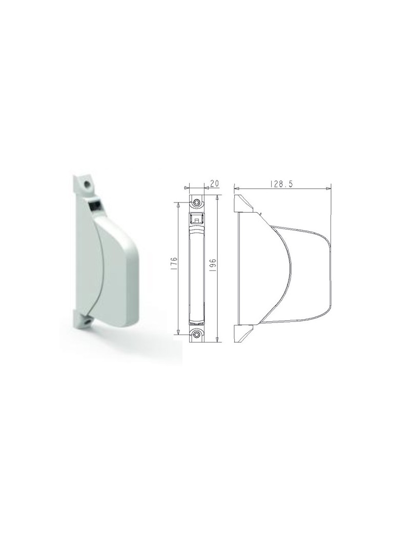 Enrouleur open carré  SA12 L5.00 blanc avec sangle