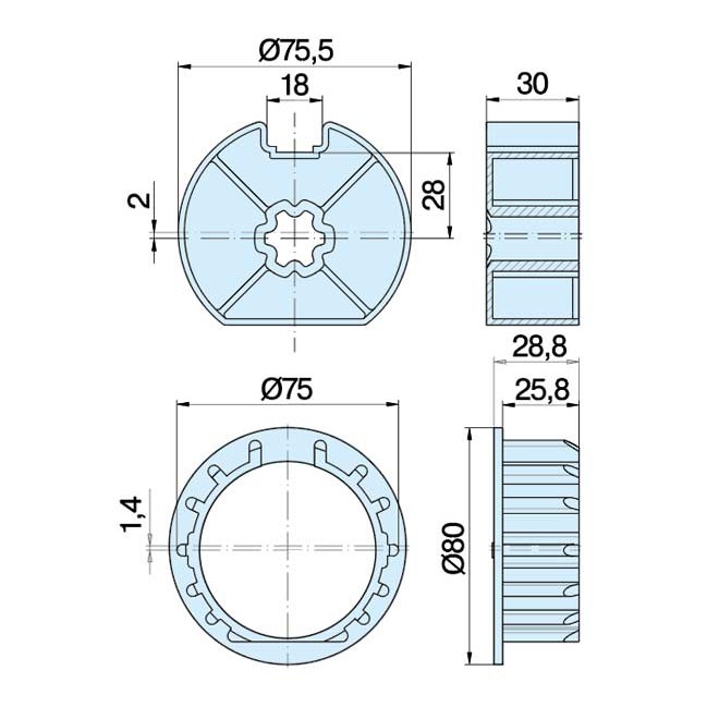 Roue et couronne Rond 78 à goutte pour moteur Becker D.60 Roue et couronne Rond 78 à goutte pour moteur Becker D.60