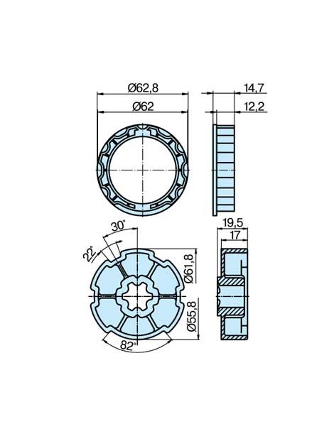 Roue et couronne Imbac 65 pour moteur Becker