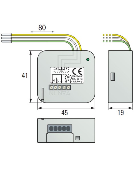 Mini récepteur de volet roulant Eckermann 433Mhz