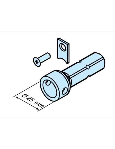 Rond de 25mm - carré de 16mm coté moteur Becker Type L44 - L120
