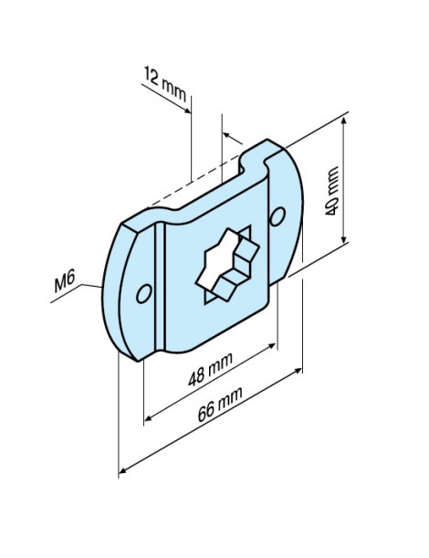 Support étoile pour carré de 16mm - Gamme L Becke - M6r