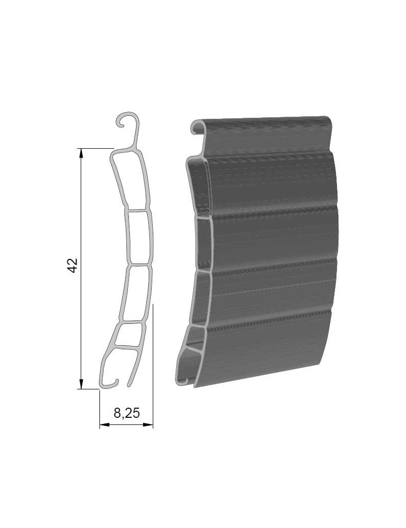 Lame 42mm PVC Blanc 160cm de long