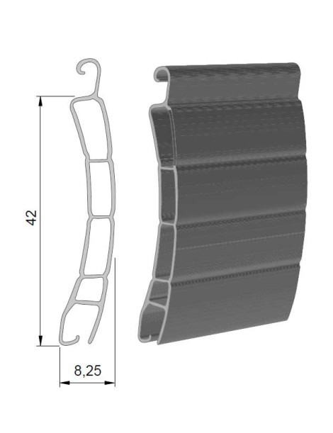 Lame 42mm PVC Blanc 160cm de long
