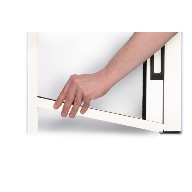 Montage moustiquaire blanche latérale pour large ouverture