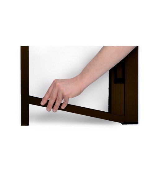 Montage moustiquaire marron latérale pour large ouverture