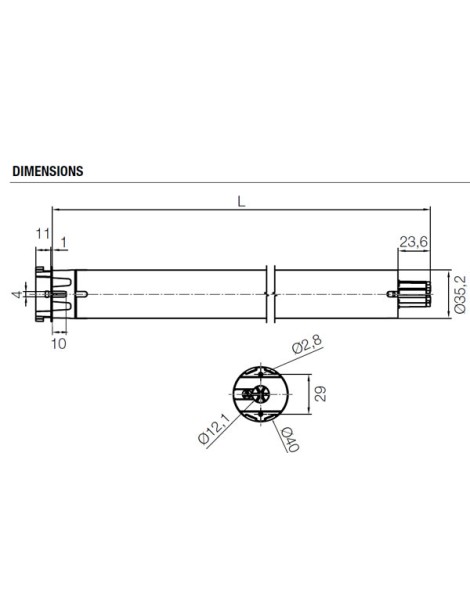 Moteur Nice Era E S 10/11 Filaire Ø35 schema