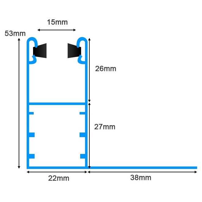 Coulisse Rénovation Aile 53x22 145cm de long