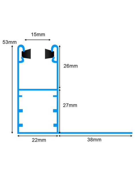 Coulisse Rénovation Aile 53x22 145cm de long