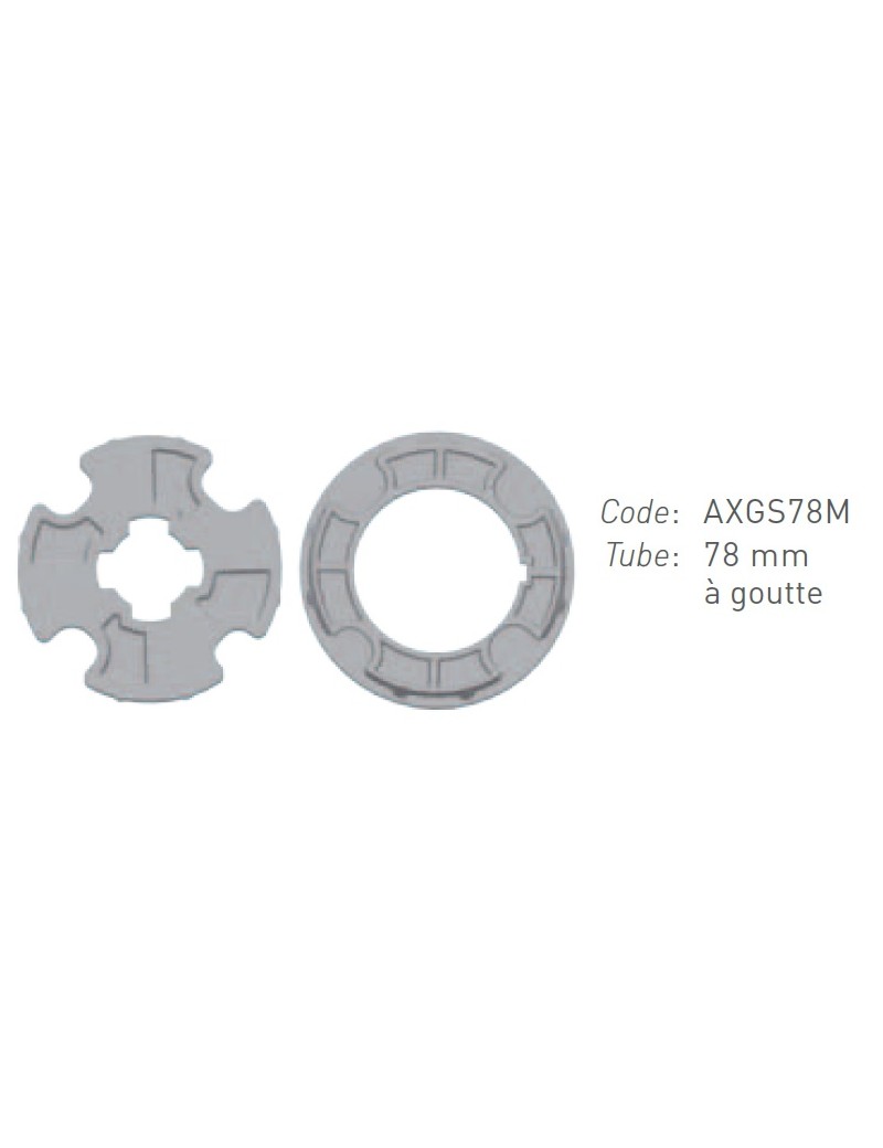 adaptations moteur Gaposa Ø50 - Tube Rond de 78mm à gorge