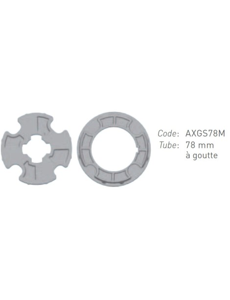 adaptations moteur Gaposa Ø50 - Tube Rond de 78mm à gorge