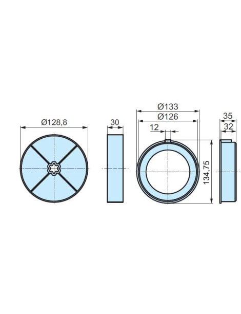 Roue et couronne Rond 133 pour moteur Becker D60