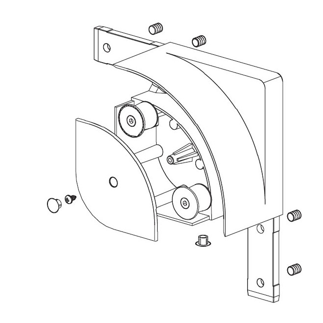 Pièce de tête KF/D porte DETOLUX Alulux à 90° Pièce de tête KF/D porte DETOLUX Alulux à 90°